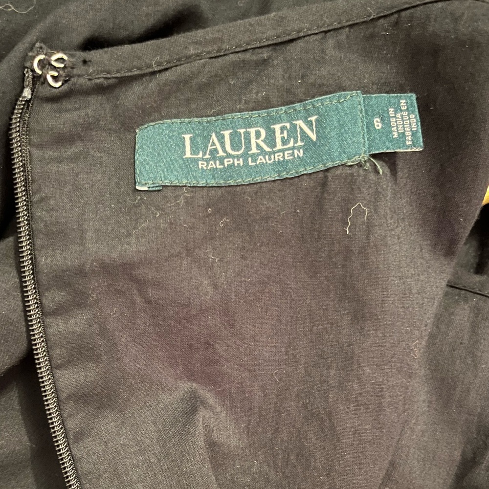 Lauren by Ralph Lauren black embroidered dress midi size 6 - Picture 4 of 8